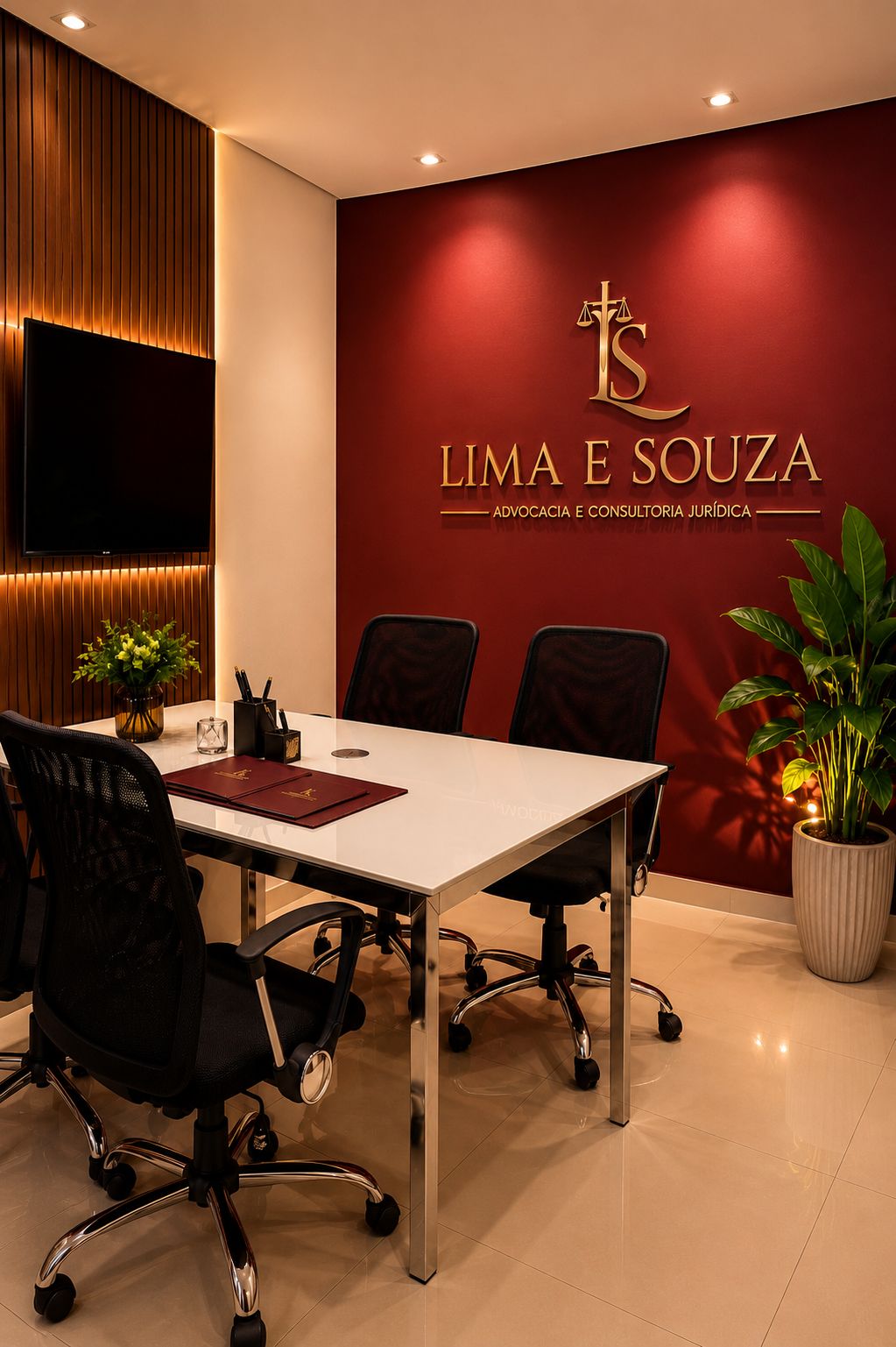 Sala de atendimento do escritório Lima e Souza Advocacia